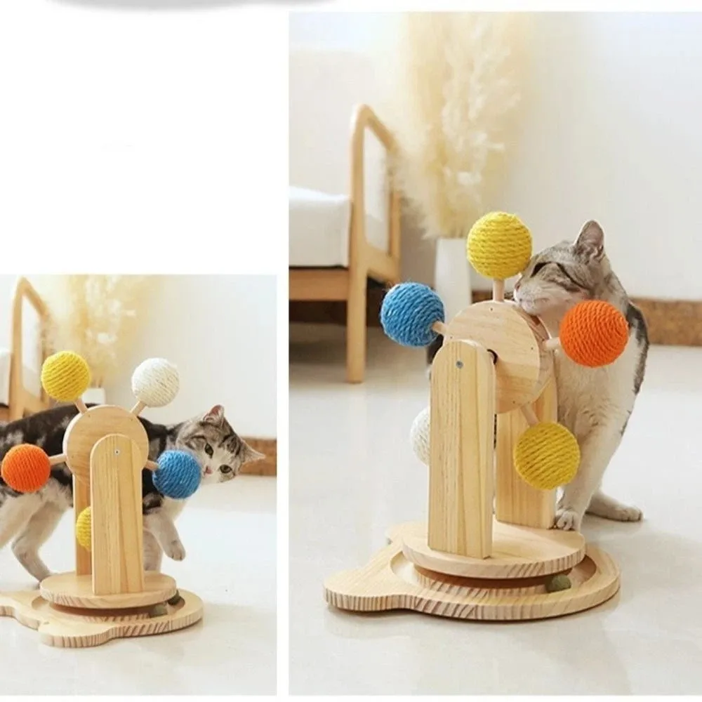 Rotating Turntable Ferris Wheel Cat Toy Durable Detachable Cat Scratcher Toy Wear Resistant Interactive Cat Toy Relieve Boredom