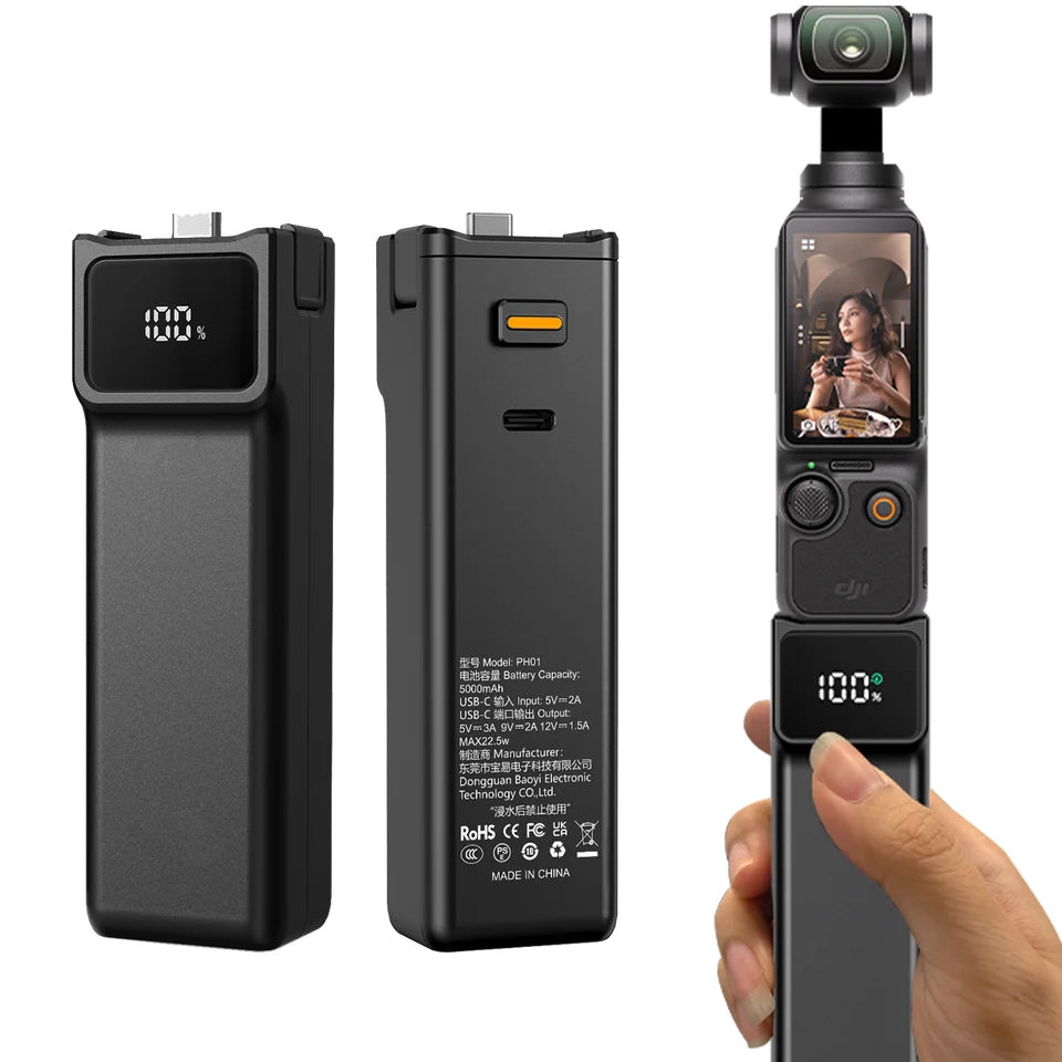 Portable Battery Handle for DJI osmo Pocket 3,Extended Accessories
