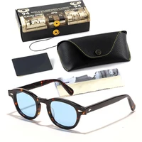 Lunettes de soleil polarisées pour hommes, UV400, Johnny Depp, marque de styliste, monture rétro en acétate, Oculos 1