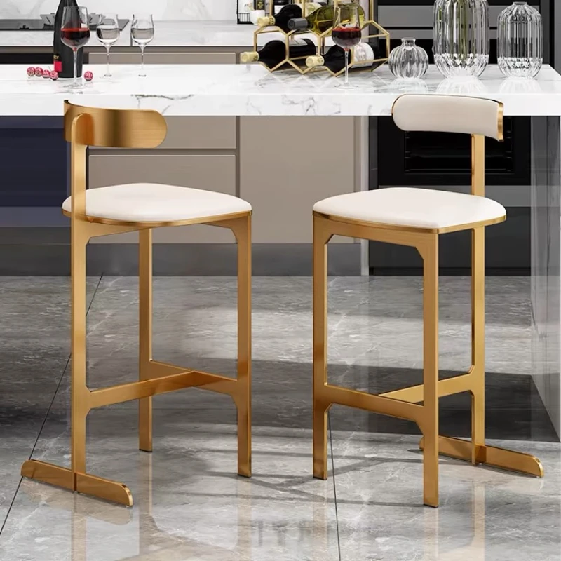 

Luxury Commercial Bar Chairs Counter High Minimalistic Accent Design Chair Island Design Sillas Para Comedor Furniture BY-127