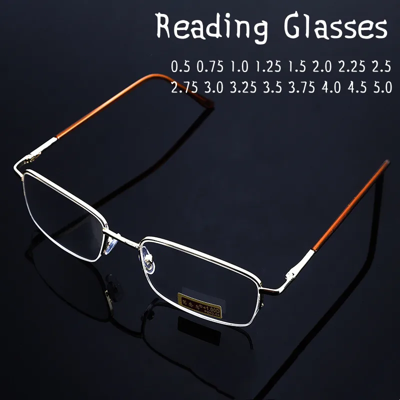 Мъжки стъклени очила за четене Пресбиопични очила0,5 0,75 1,0 1,25 1,5 2,0 2,25 2,5 2,75 3,0 3,25 3,5 3,75 4,0 4,5 5,0 Унисекс