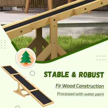 Dog Agility Ramp,Pet Seesaw,Fir Wood Large Dog Exercise Platform with Anti-Slip Surface,Dog Agility Ramp 6