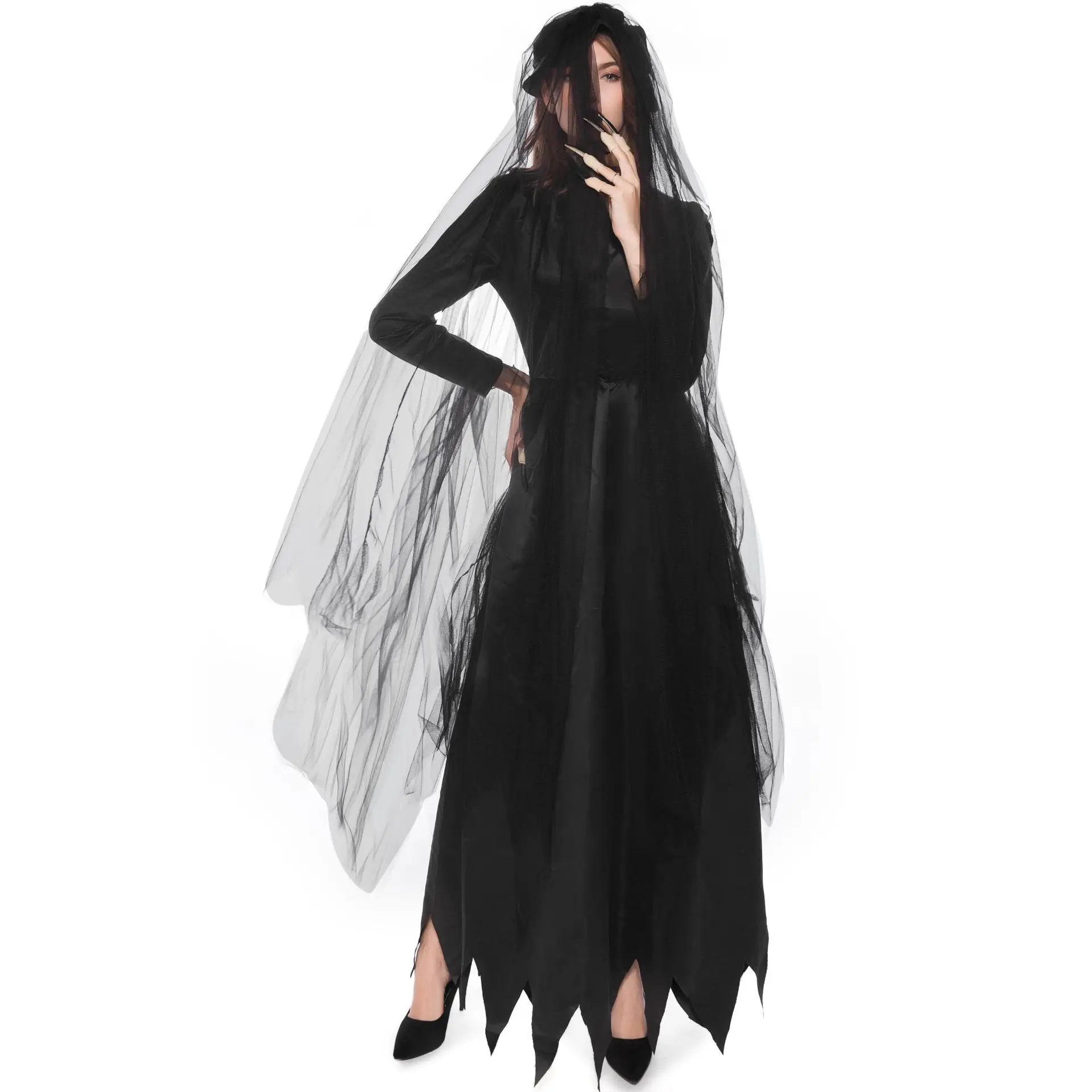 Women’s Black Ghost Bride Witch Costume