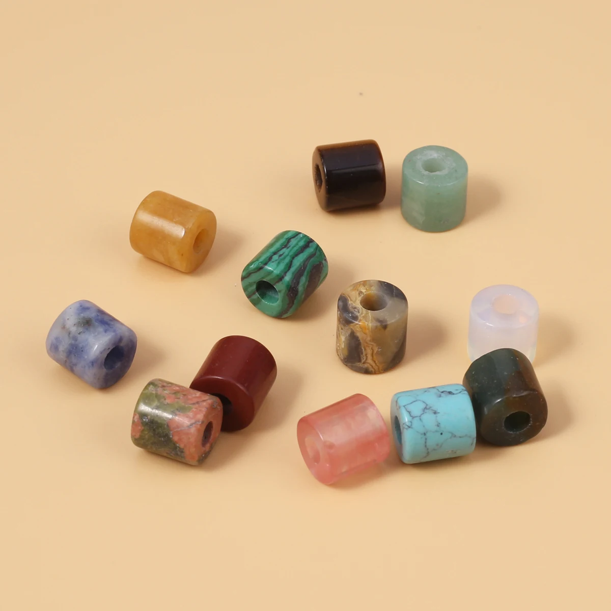 

3pcs Natural Stone Pendant Cylinder Quartz Agate Random Color Healing Crystals Stone Charms For Jewelry Making DIY Necklaces