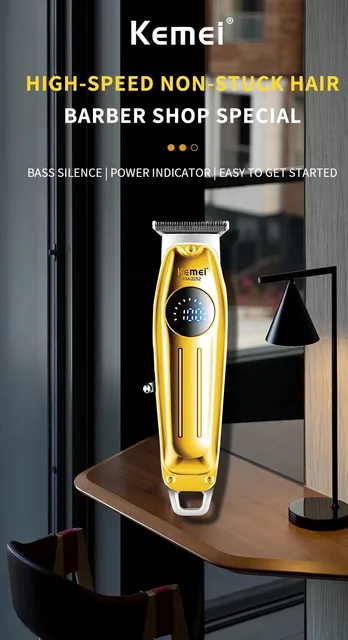 Kemei Professional Men Hair Trimmer Men Zero Gapped Hair
