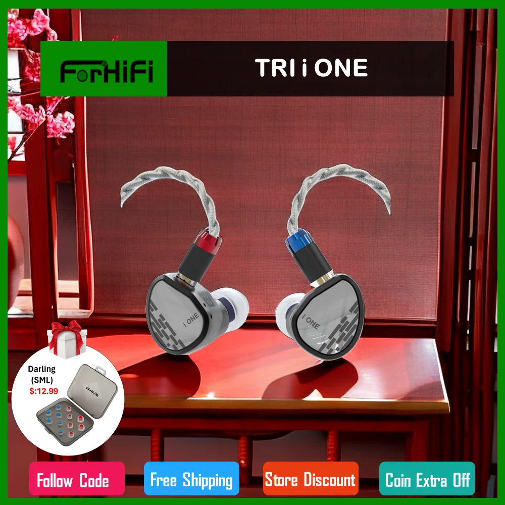 

TRI I ONE New Flagship Earphone Single Dynamic Unit IEM Wired Headphone With Wolfram Pure Silver Wire HiFi Earbud Music Headset