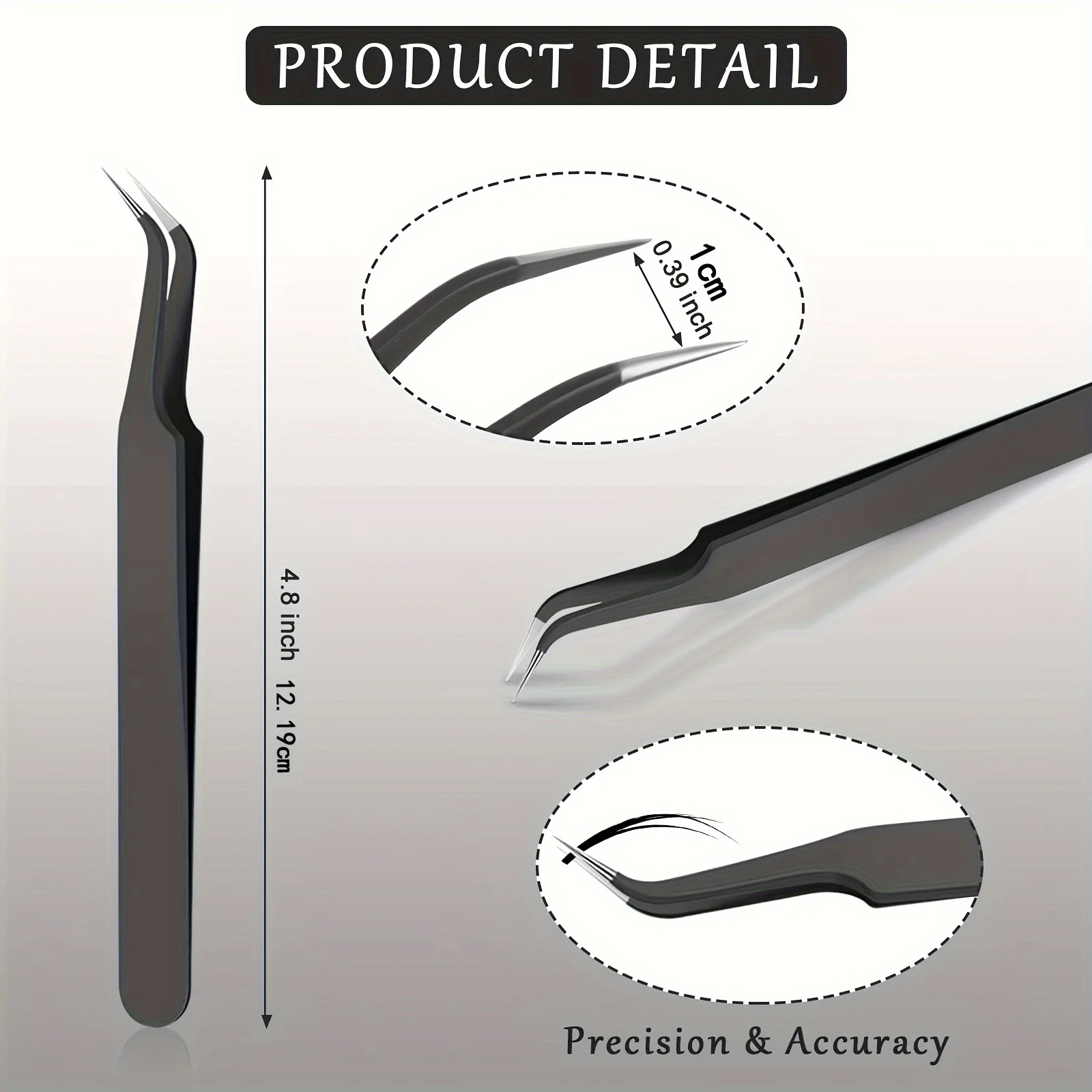 1/9 Pieces Curved Tip Eyelash Extension Tweezers, Stainless Steel Curved Tip Tweezers Pointed Tip Tweezers with Protective 6