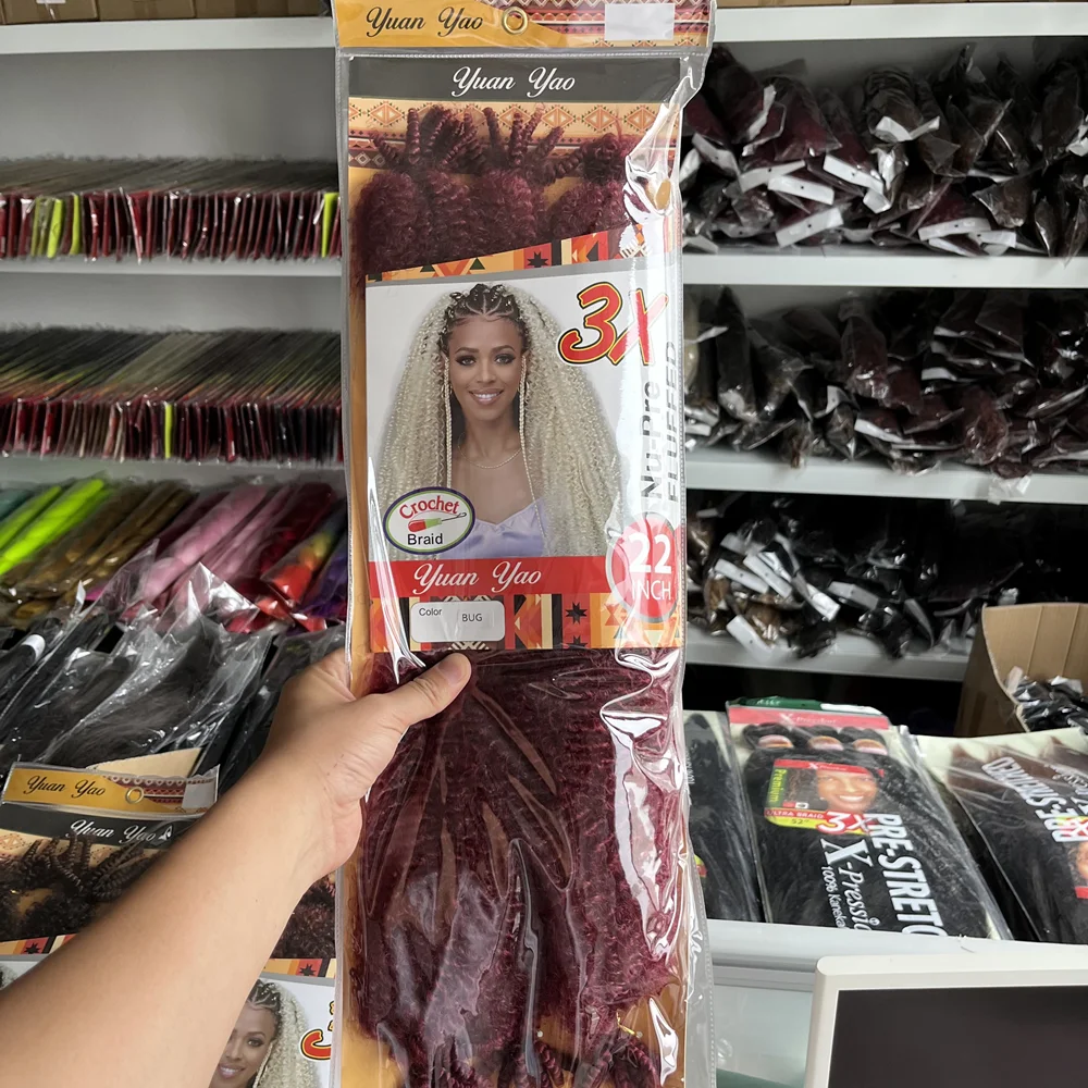 1/2/3 Packs Soft Spring Afro Twist Hair 22 Inch Marley Crochet Braiding Hair Pre-Separated Synthetic Hair Extension For Women 3