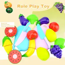 

6Pcs Children Play House Toy Cut Fruit Pretend Play Educational Toys Plastic Vegetables Pizza Kitchen Toy Classic Toys For Kids