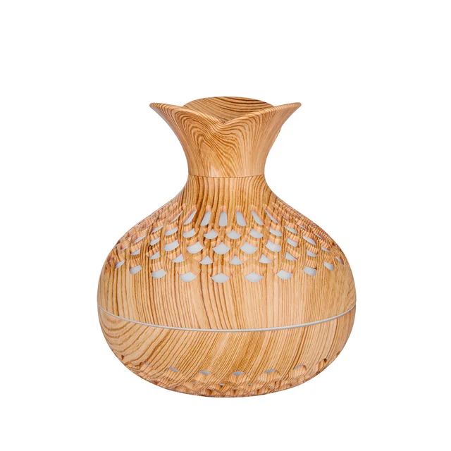 Portable Wood Grain Humidifier 300ml Small Humidifiers Wooden Vase Flower Aroma Diffuser, Quiet Cool Mist Humidification for Car 5