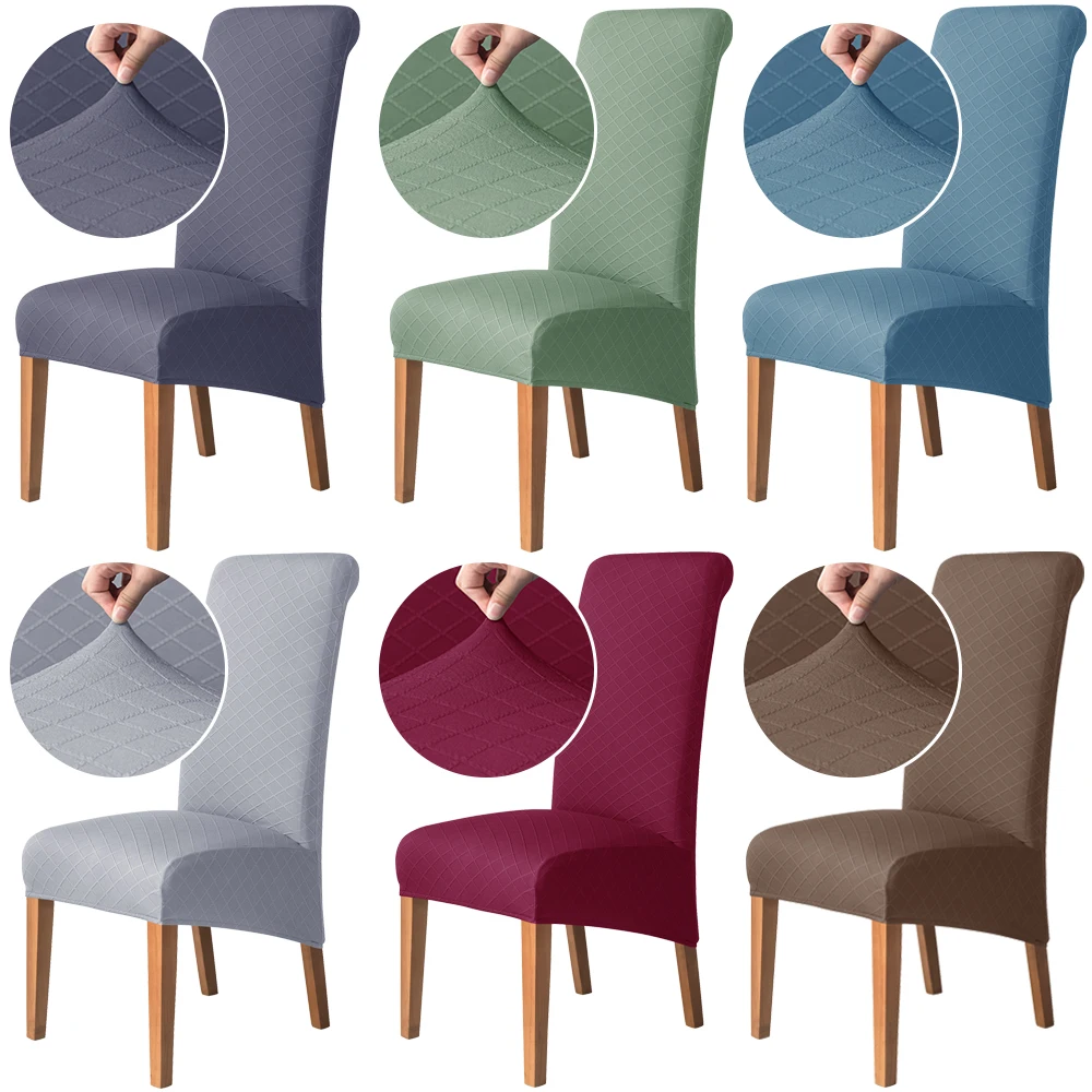 1246PCSRhombusJacquardXLSizeChairCoverFabricStretchChair