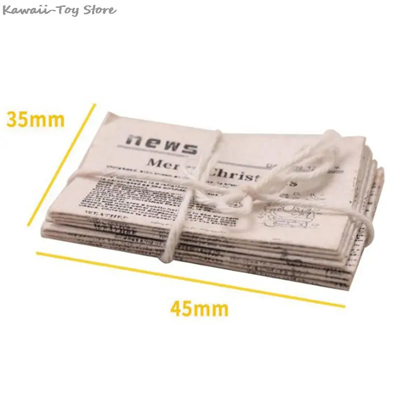 Dollhouse Miniature 1Pcs 1/12 Retro Newspaper Set Simulation Books Magazines Model Toys Home Furniture Doll House Accessories
