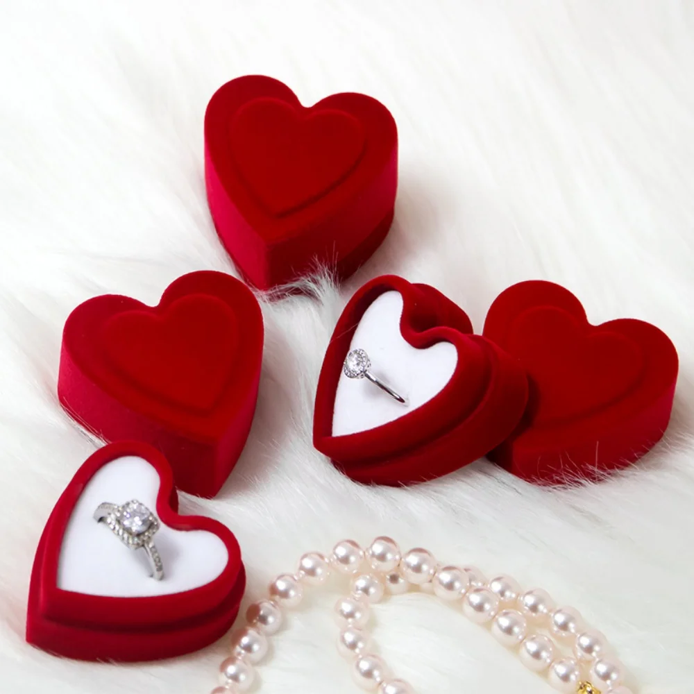 Earring Packaging Box Plush Jewelry Display Case Velvet Jewelry Box Luxurious Valentine'S Day Gift Box For Wedding Anniversary