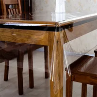 Clear Desk Mat Waterproof Plastic Table Cover Protector Vinyl Tablecloth Clear Desk Pad Protector Easy To Clear 1
