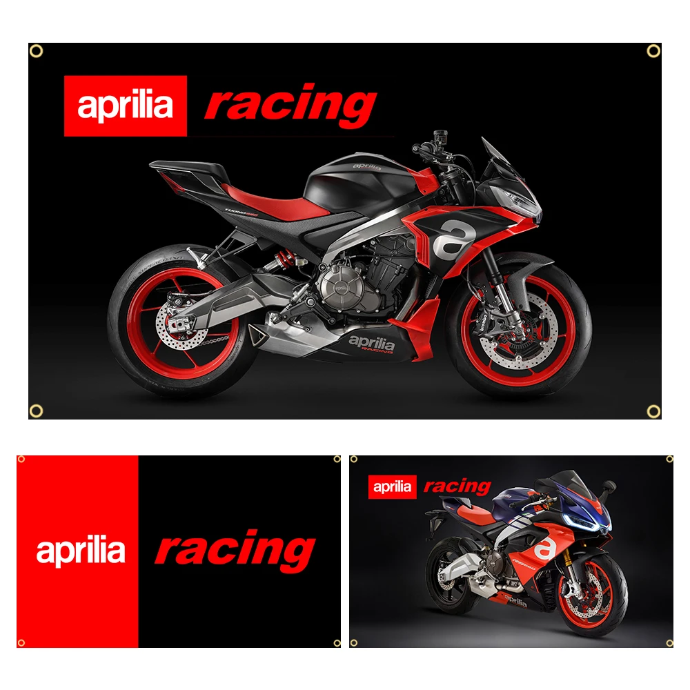 90X150Cm Aprilias Racing Motorcycles Flag Poliestere Stampato Bandiera Decorazione Italia