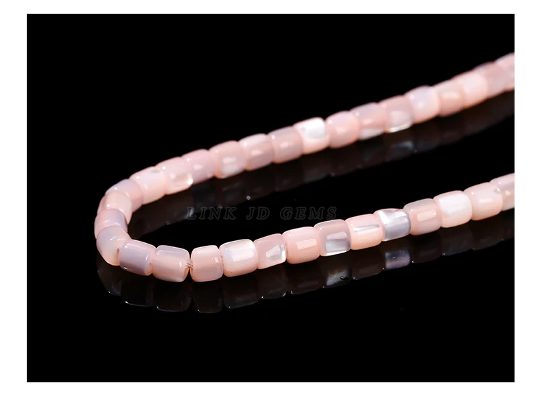 3–4 mm gefärbte, rosafarbene Muschelperlen in zylindrischer Form, kleine Perlmuttperlen für die Schmuckherstellung, DIY-Halskette, Armband, Zubehör – Detail 11