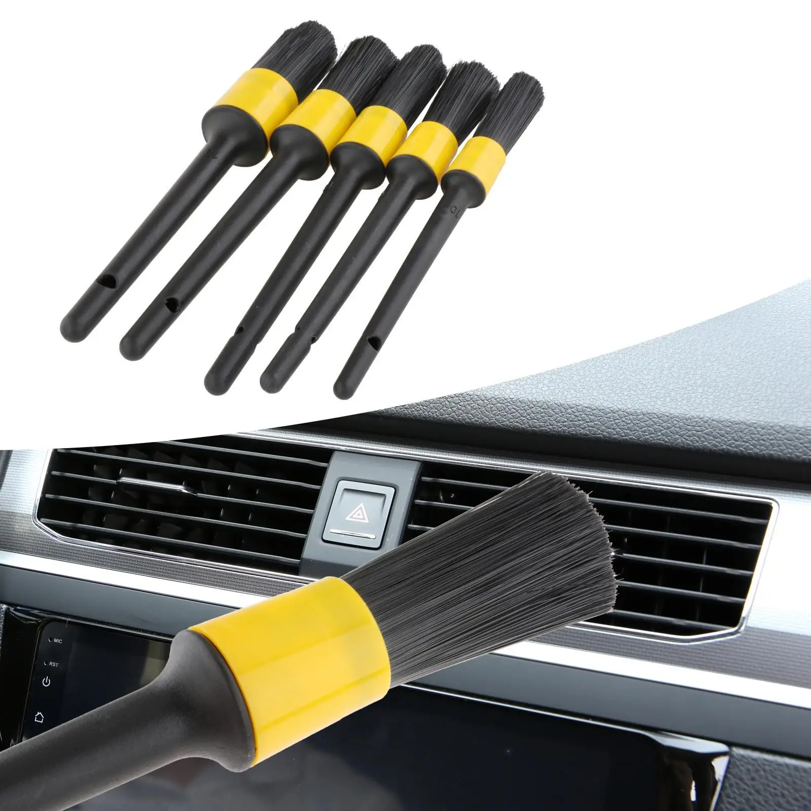 5x Auto Car Detailing Brush Set Car Interior Cleaning Kit Automotive Detail  Brushes Fit for Cleaning Interior Cup Holder Trim - AliExpress