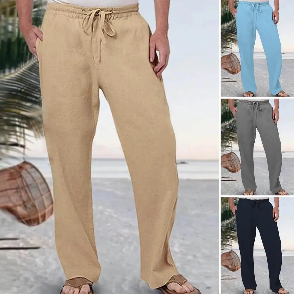 Light Soft Fabric Trousers Breathable Wide Leg Men's Summer Pants with
