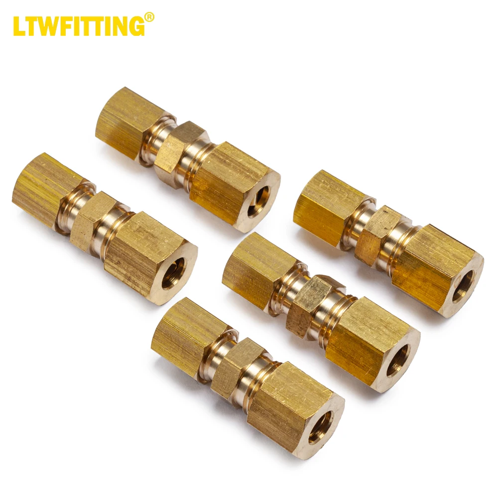 LTWFITTING Compression Reducing Union 3 16 Inch OD x 1 4 Inch OD Brass ltwfitting-compression-reducing-union-3-16-inch-od-x-1-4-inch-od-brass