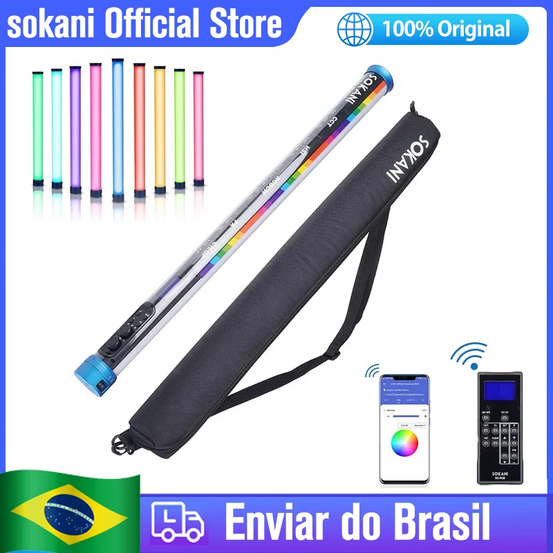 

(DO Brazil) Sokani X25 RGB LED Video Light Lamp Handheld Light Stick PavoTube Lighting for TikTok YouTube Live Streaming Studio