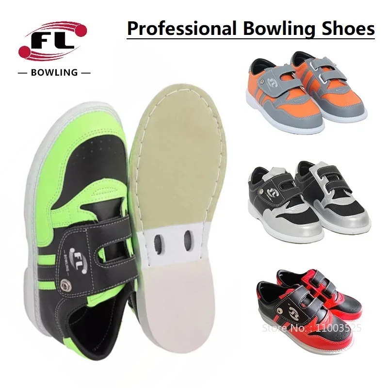 Large Size 34-48 Bowling Shoes for Men Women Professional Sneakers Couple Models Breathable Leather Bowling Shoes Fitness