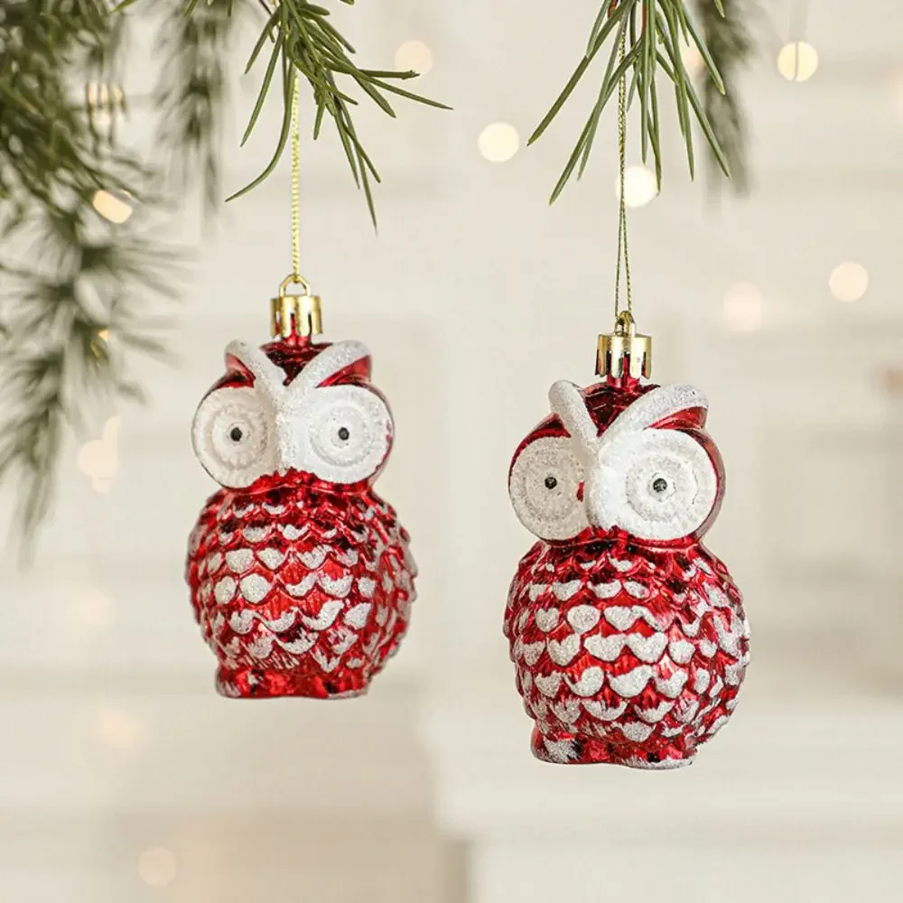 Set of 2 Red & White Santa Claus Christmas Tree Ornaments - Festive Hanging Decorations