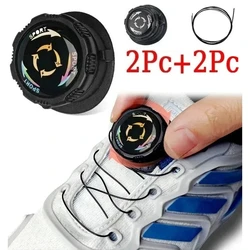 1 Pair Metal Wire Swivel Automatic Buckle No - Tie Shoelaces (Black)