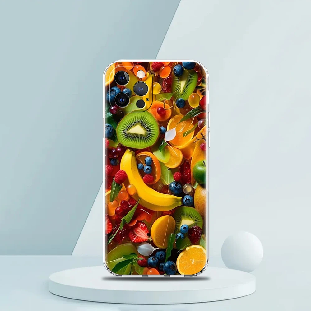 Cartoon Obst Handy hülle für iPhone 16 15 14 13 12 Pro Max transparent weich für iPhone 11 Pro Max 7 8 plus xs xr Softshell-Taschen – Detail 8