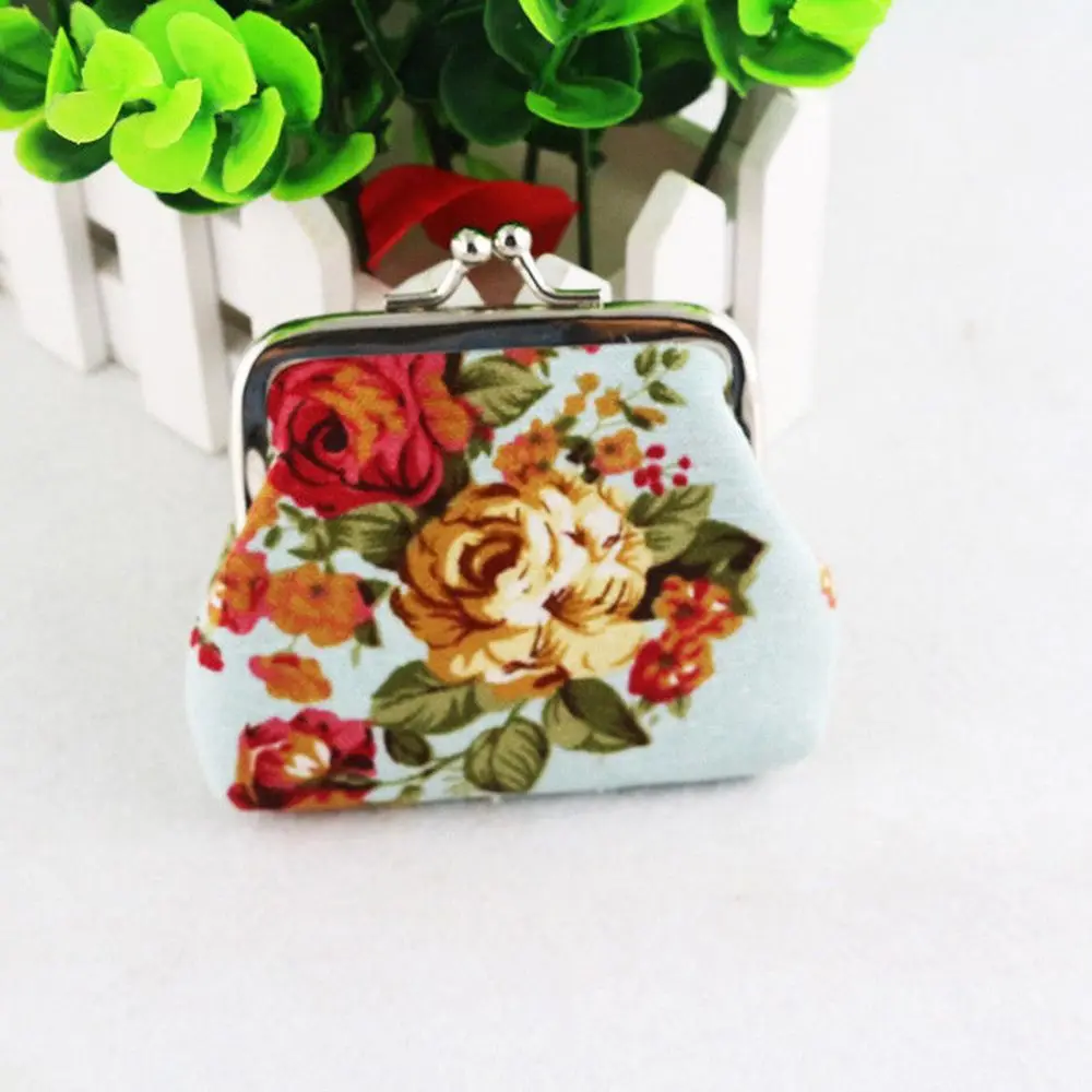 Coin purse Fashion rose coin purses holder women mini change wallets girl money bag zipper small pouch key pockets