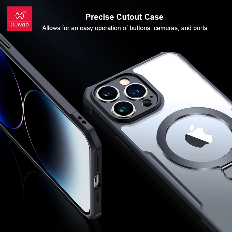 Xundd Magnetic Case For iPhone 14 Pro Max 14 Plus Airbag Shockproof Shell with Foldable Holder For iPhone 13 Pro 12 Pro Max Case