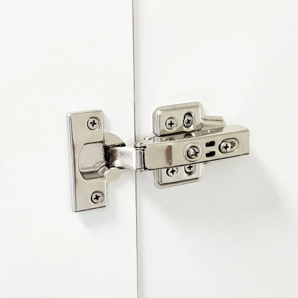 Stainless Steel Cabinet Door Hinges Hydraulic Damper Soft Close Quiet Wardrobe Door Concealed Hinges With Screws 2-20Pcs stainless steel door hinges