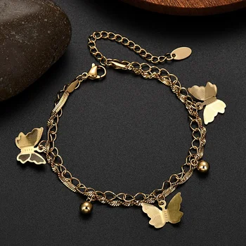 Joyería versátil, pulseras de mariposa y2k de plata 2