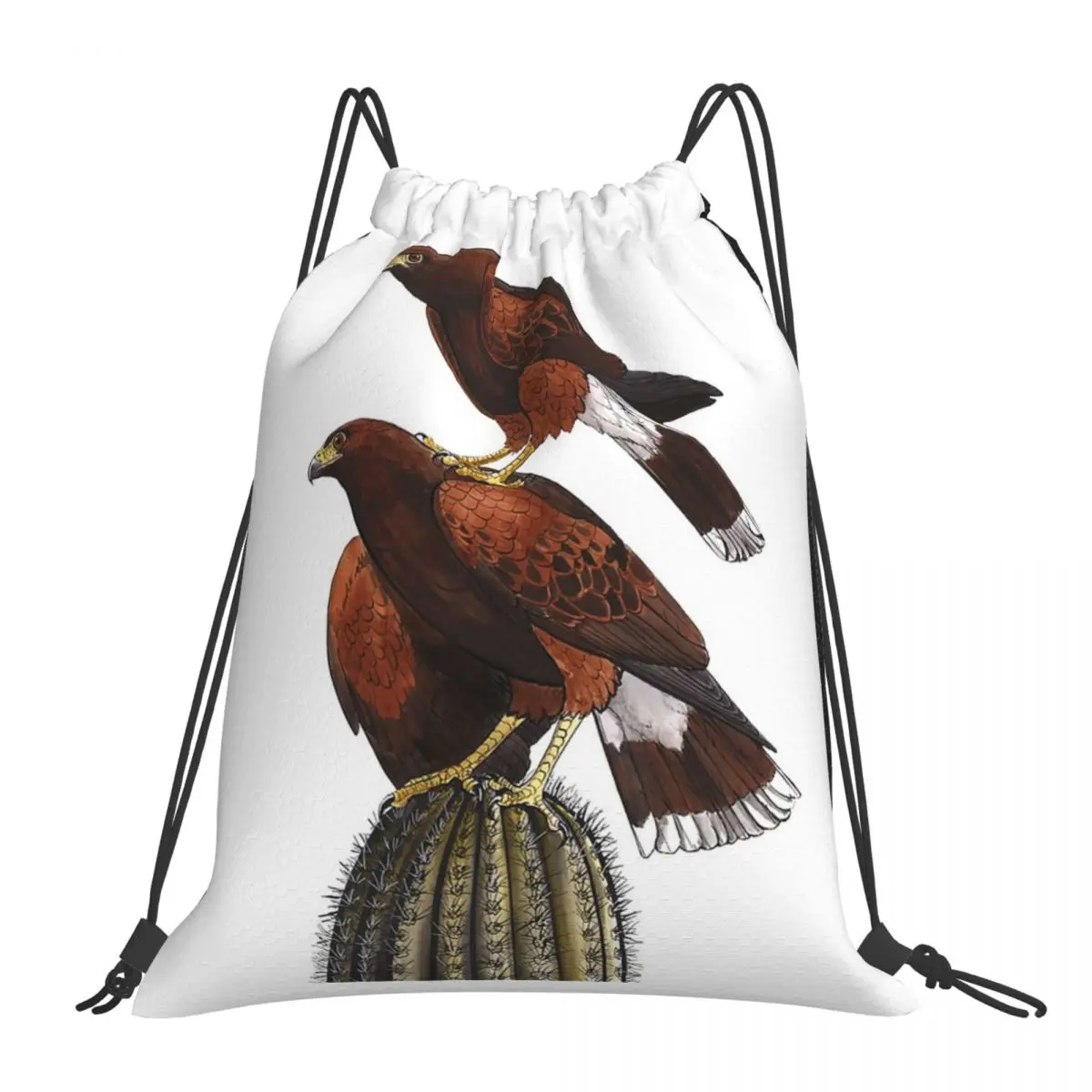 

Harris Hawk Stack Backpacks Multi-function Drawstring Bags Drawstring Bundle Pocket Sundries Bag BookBag For Man Woman School