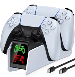 Dual Stand Charger Dock with LED Light for PlayStation 5 Controllers (FC304)