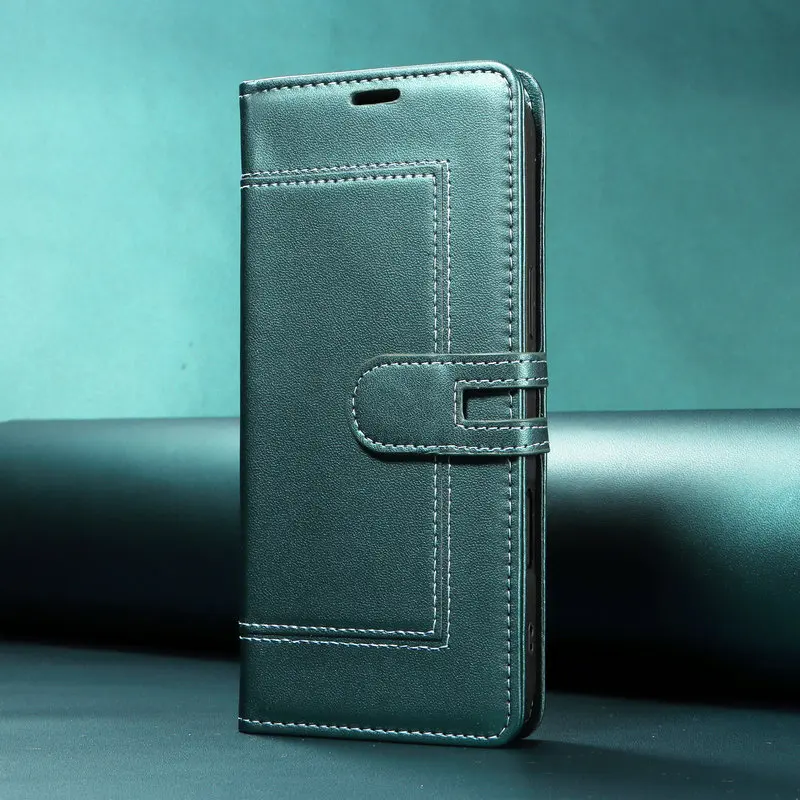 Luxury RFID Leather Flip Wallet Cover - Premium Book-Style Protective Case