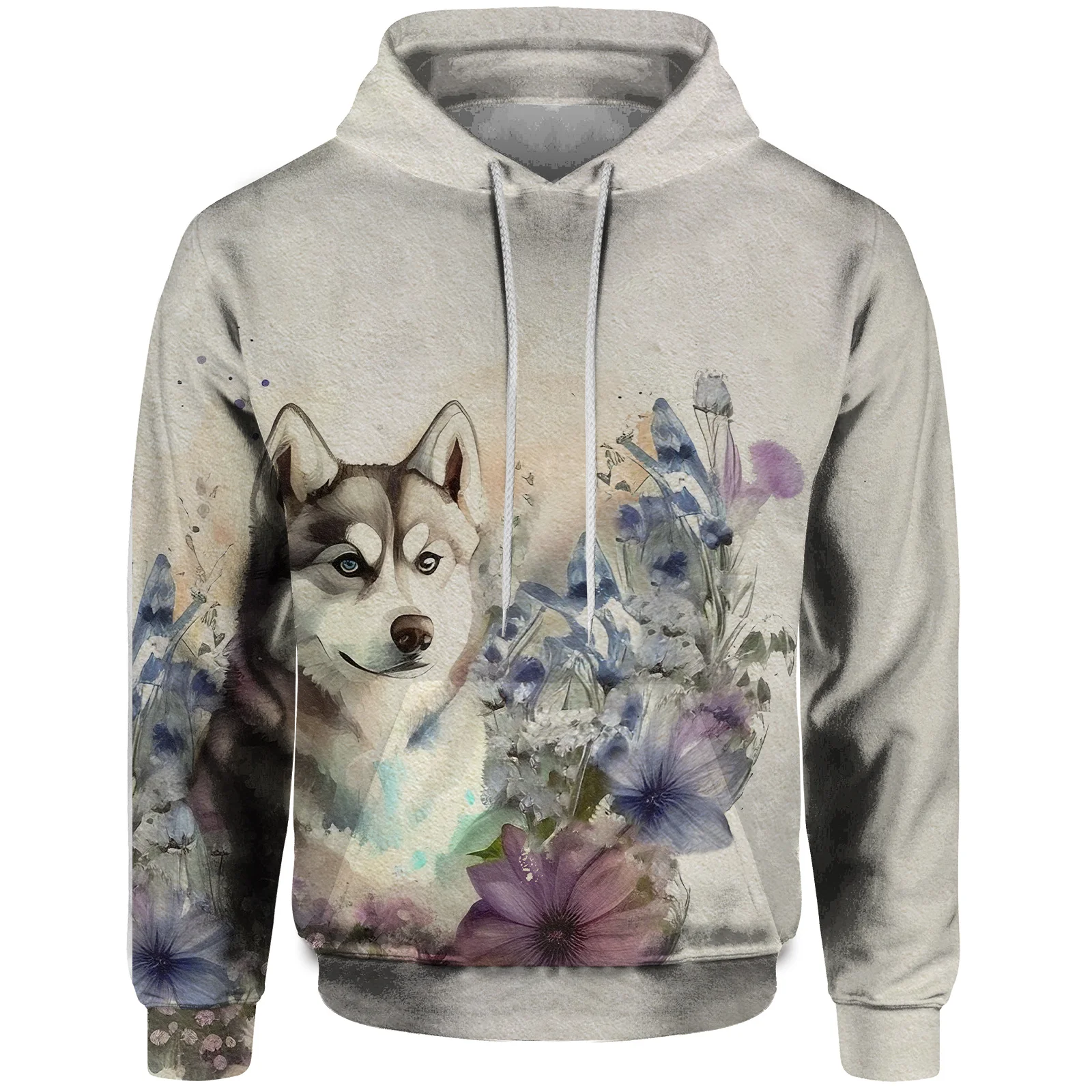 thumbnail image 1 of Sudadera con capucha de moda de otoño para hombre, sudadera con capucha para hombre, estampado de lobo feroz y fresco, ropa Y2k, serie de animales, ropa, sudaderas para hombre, 1 of 5