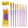 10Pcs Paint Brushes Set, Nylon Hair Paint Brushes for Acrylic Oil Watercolor Face Nail Art, Miniature Detailing Painting Drawing 6