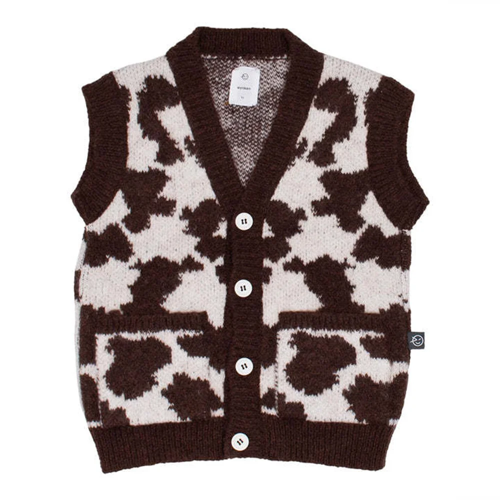 AW24 Kids Cardigan for Girl Boy Knitted Vest wyn Striped autumn winter Child Knit Sweaters Vest Pullover outfit Clothes