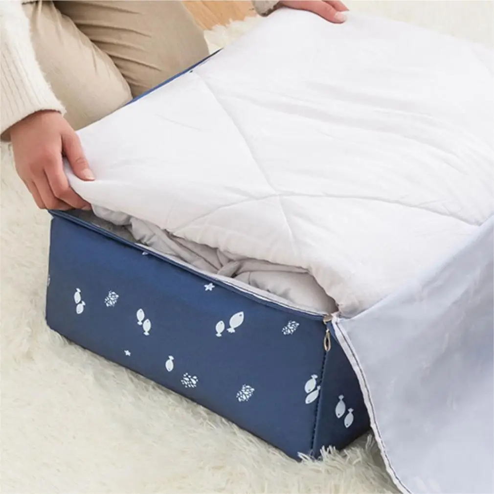 3pcs Oxford Cloth Quilt Storage Bag, Foldable Clothes Storage Bag, Household Zipper Organizer Bag 4