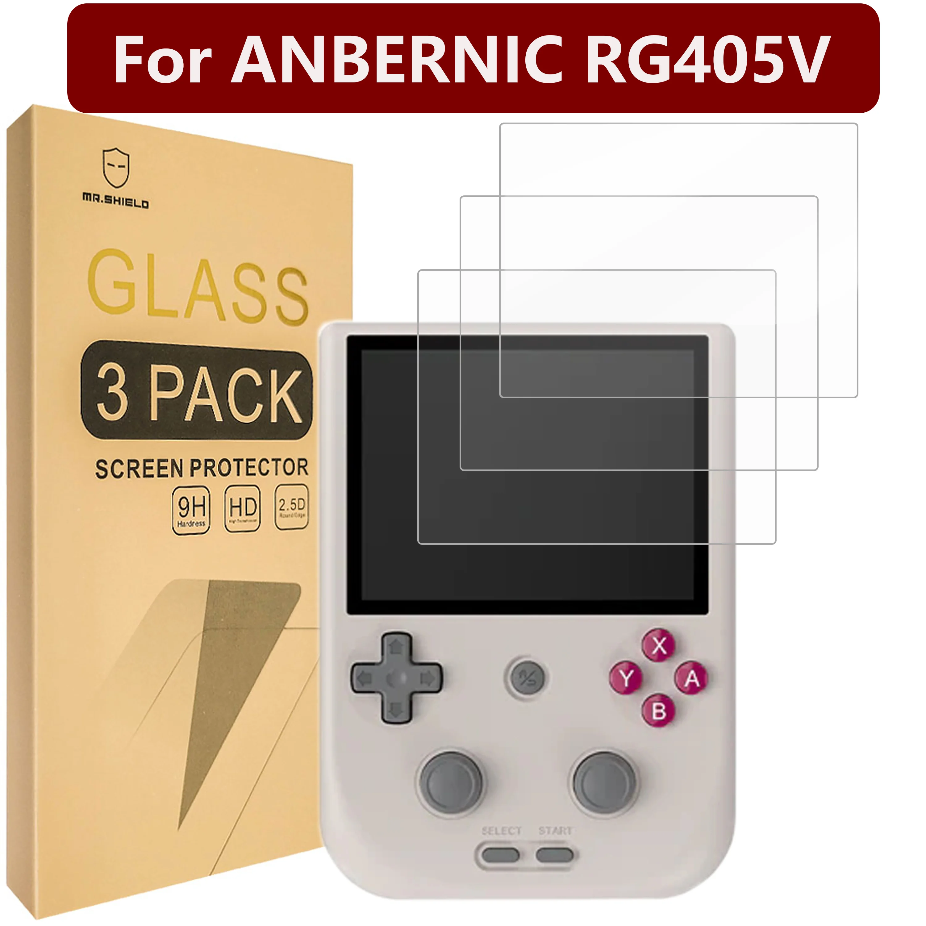 

Mr.Shield Screen Protector For ANBERNIC RG405V [Tempered Glass] [3-Pack] [Japan Glass with 9H Hardness] Screen Protector