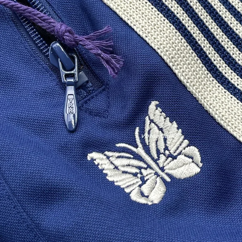 25ss Butterfly Embroidery Wide Leg Sweatpants Oversized Mens Joggers Blue Women Casual Striped Trousers With Tag 5