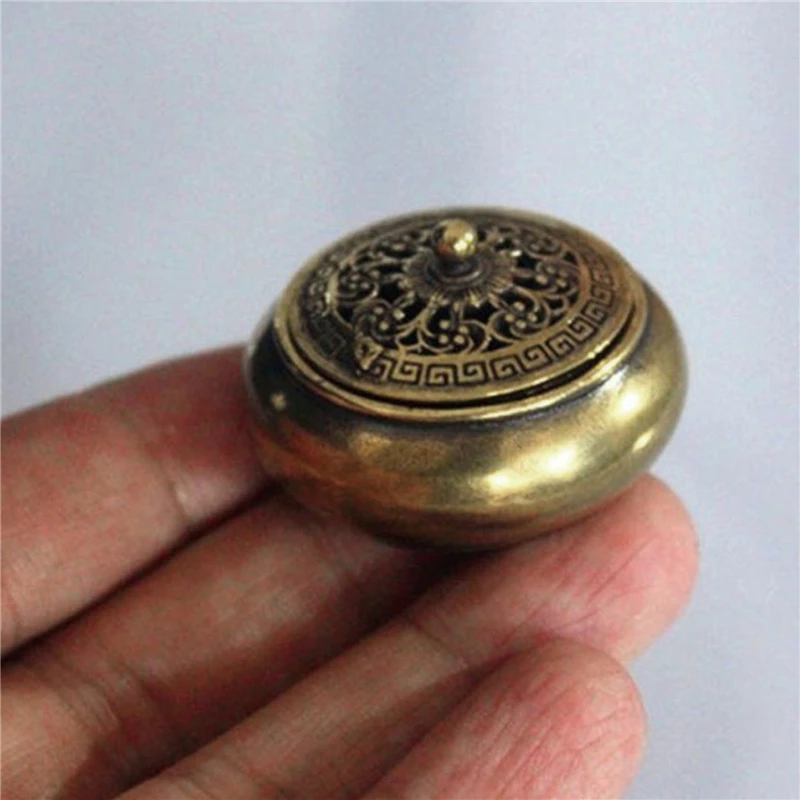 Brûleur d'encens lotus bouddhiste en alliage de cuivre, décoration pour maison et bureau