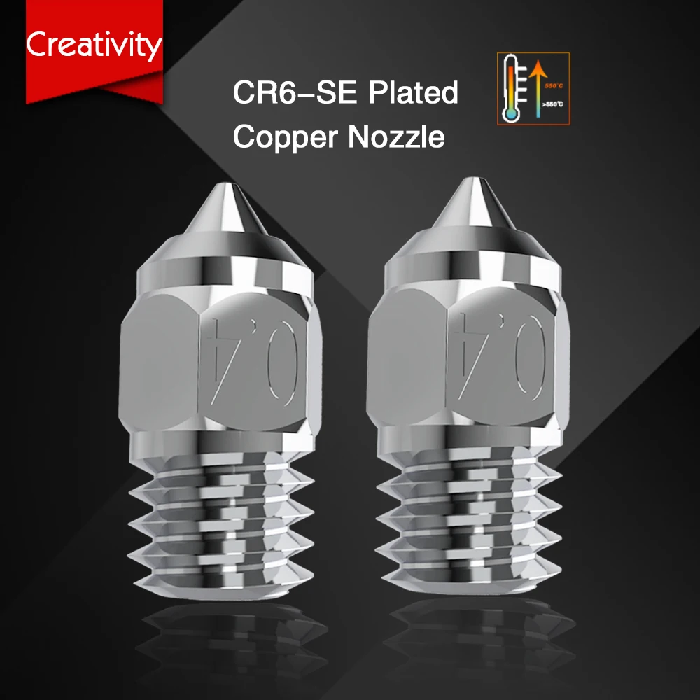 Cr6 Se Ugello In Rame Placcato Ad Alta Temperatura 500 ℃ Filettatura M6 Per Cr-6 Se Cr-6 Max Ender-3/Pro Ender 3 V2 Ender 3 S1 Cr-10/10S