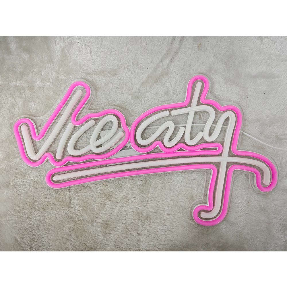 Neon Sign Vice City for Wall Decor USB Powered LED For Bedroom Game Room Bar Party Decor Man Cave Home Artwork Gifts