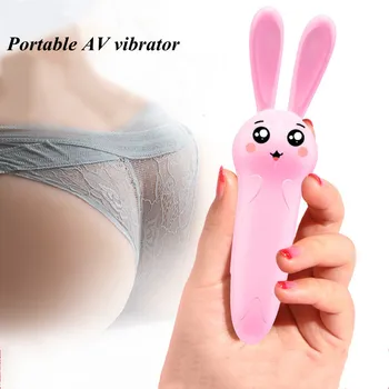 New Rabbit Vibrator For Female Masturbation G Spot Stimulation Adult Couple Sex Toys Mini AV Stick Adult Sex Toys 3
