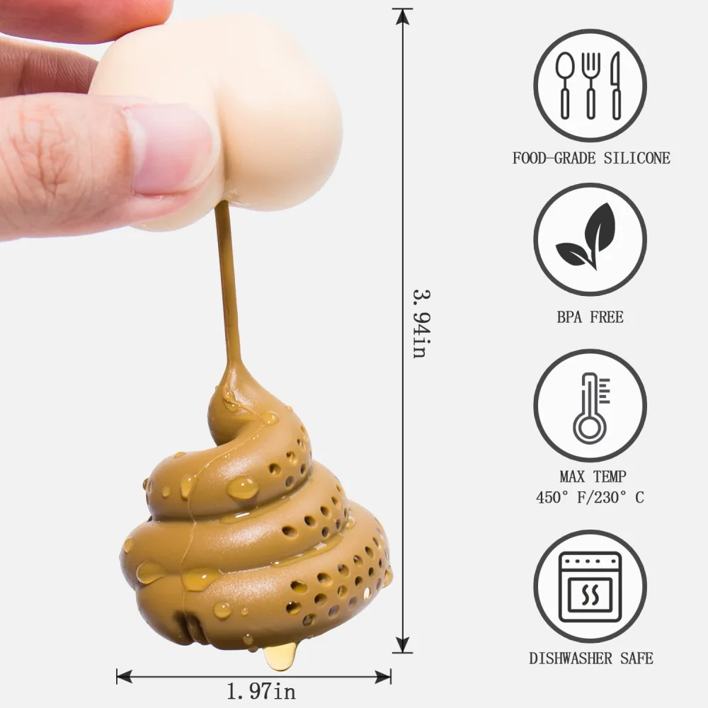 Tawny Butt Shape Creative Tea Filter White Elephant Interesting Silicone Tea Maker Silicone Teapot Filter Poop Gift tea infuser,tea strainer,tea filter,tea maker