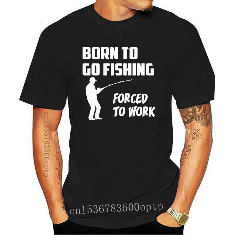Born To Go Fishing Gezwungen To Work Mens Lustige T Shirt Grose S Xxl