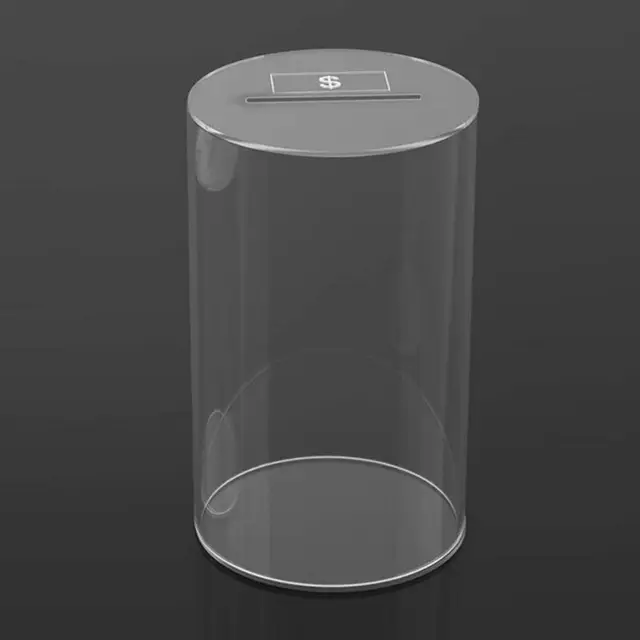 Acrylic cylindrical Piggy bank tirelire qui ne s'ouvre pas Transparent  Thickened large-capacity money-saving box 20-25cm - AliExpress