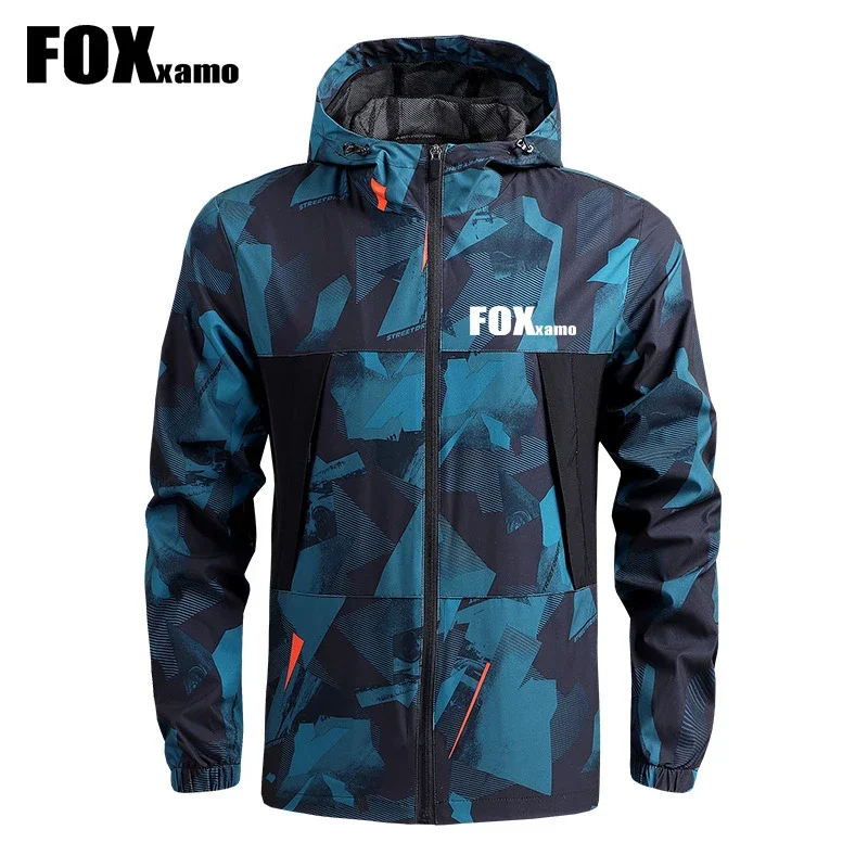 Fox Xamo 남성용 낚시 용수철, 야외 스포츠 여행 방풍 따뜻한 얇은 후드 재킷, 캠핑 하이킹 사이클링 재킷, 가을 신상
