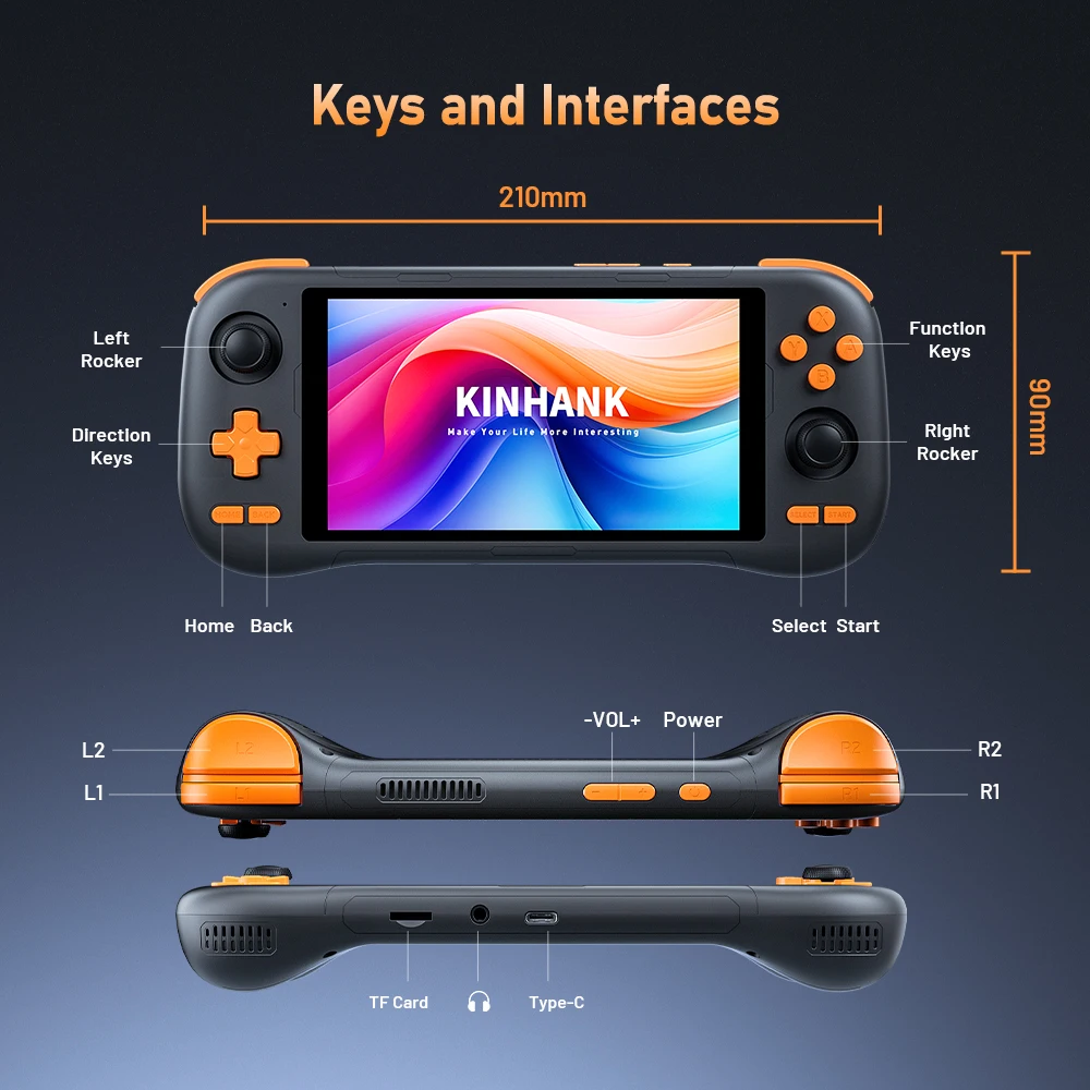 Kinhank K56 Handheld Game Console Android 14 Retro Gaming Player_voghion.com
